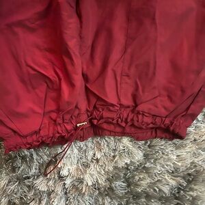 Red Drawstring Jacket Hem